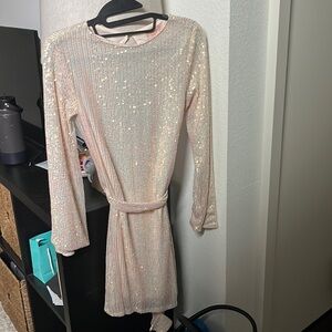 Sequin long sleeve dress